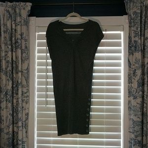 FIRE SALEV Neck Sleeveless Gray Sexy Sweater Dress